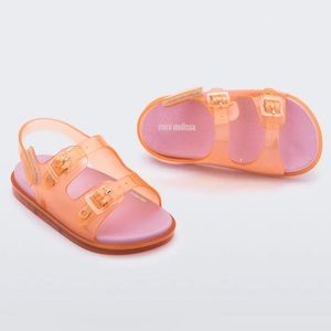 NEW Mini Melissa Wide Sandal in Orange/Pink Toddler size 8